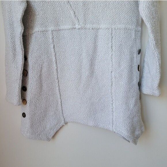 SOFT SURROUNDINGS Cowl Neck Sweater Light Gray Button Detail Size XS - Picture 9 of 11